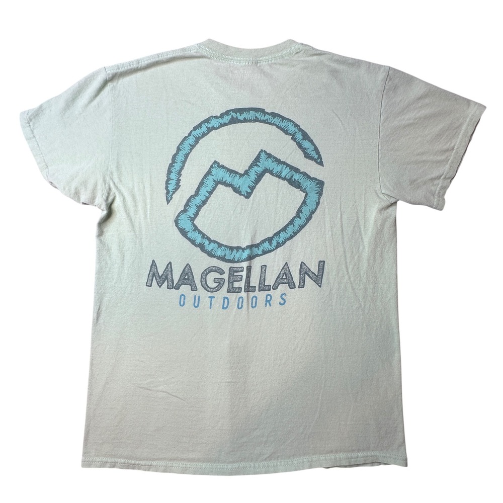 Magellan T-Shirt Mens M Green Outdoors Mountain Graphic Short Sleeve Cotton Tee